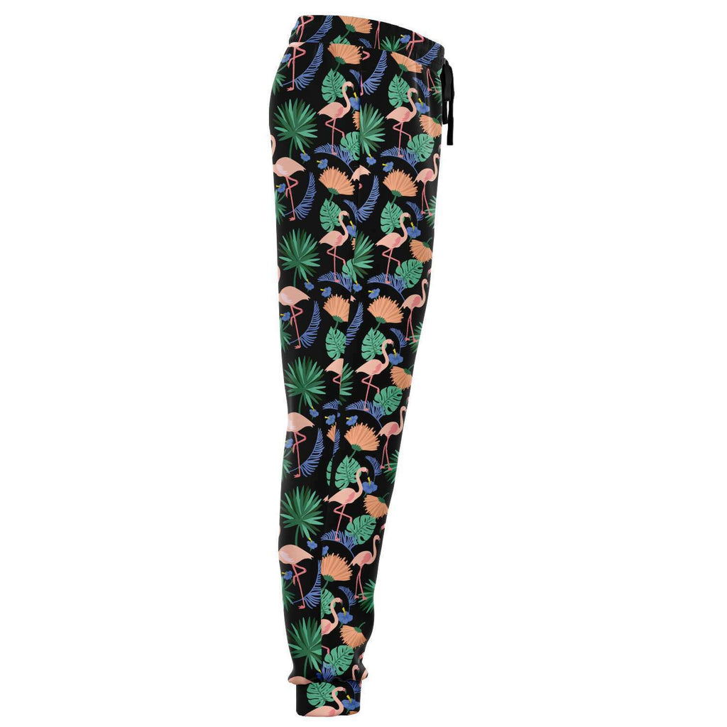 Joggers fleuris exotiques Flamant rose