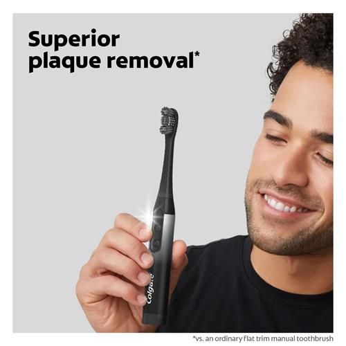 Têtes de rechange pour brosse à dents électrique au charbon actif 360 de Colgate, compatibles avec toute brosse à dents à pile 360, dotées de poils souples et d'un polissoir en caoutchouc sur chaque tête de rechange, paquet de 2