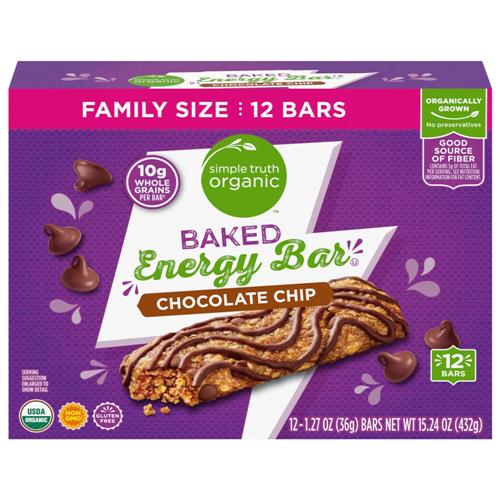 Simple Truth Organic Barres Énergétiques Cuites Pépites de Chocolat Bio 12 u / 36 g