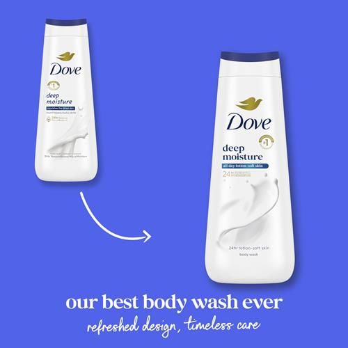 Nettoyant corporel hydratant Dove Deep Moisture pour une peau douce comme une lotion pendant 24 heures sans sulfates ni parabènes, 325 ml