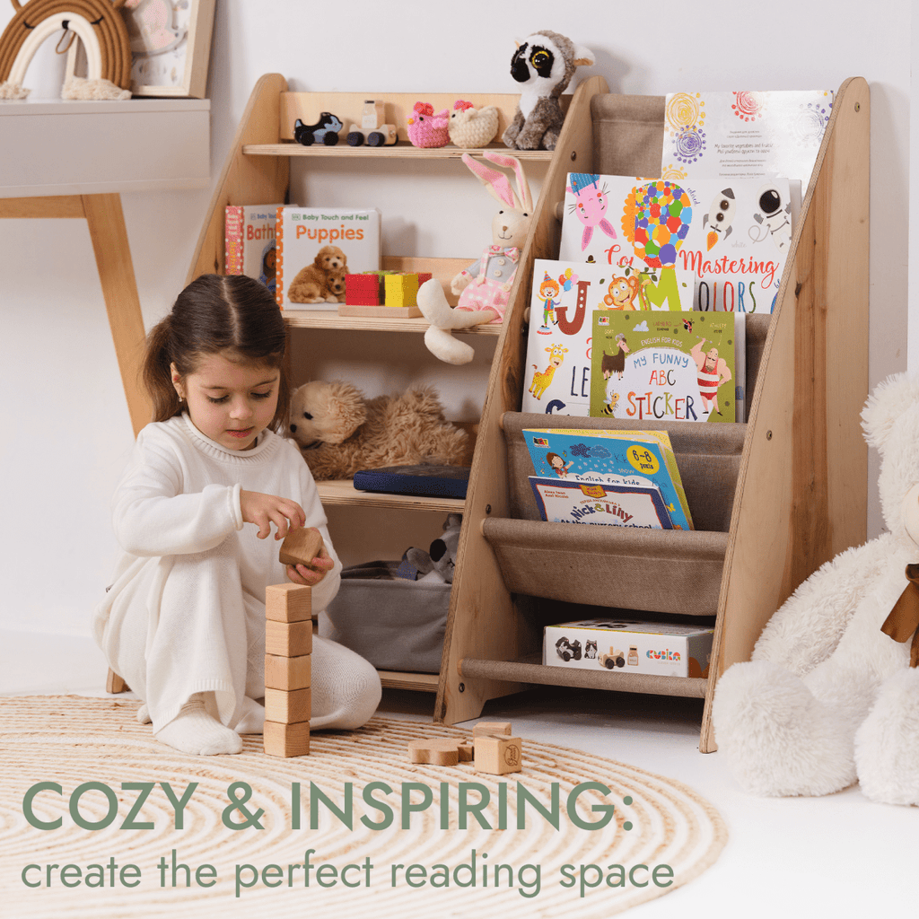 Étagère Montessori 2-en-1 pour Livres et Jouets