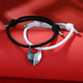 2 Pièces Bracelet d'Amitié Assorti Cœur Couple Minimaliste Corde Tressée Magnétique Bracelet à Distance Magnétique Bracelet Cœur Assorti Pour Lui Elle Cadeau de Couple Pour Petite Amie Petit Ami Amant Épouse Mari