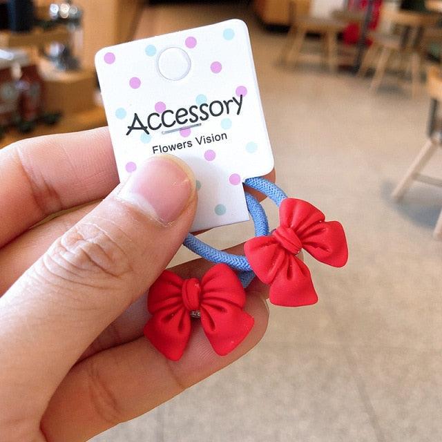 2PCS Nouveaux Bandeaux Élastiques Mignons pour Enfants, Nœuds Papillons de Princesse, Cordes à Cheveux pour Enfants, Accessoires de Dessin Animé pour Filles, Coiffes pour Bébés, Magnifiques Accessoires pour Cheveux pour Femmes