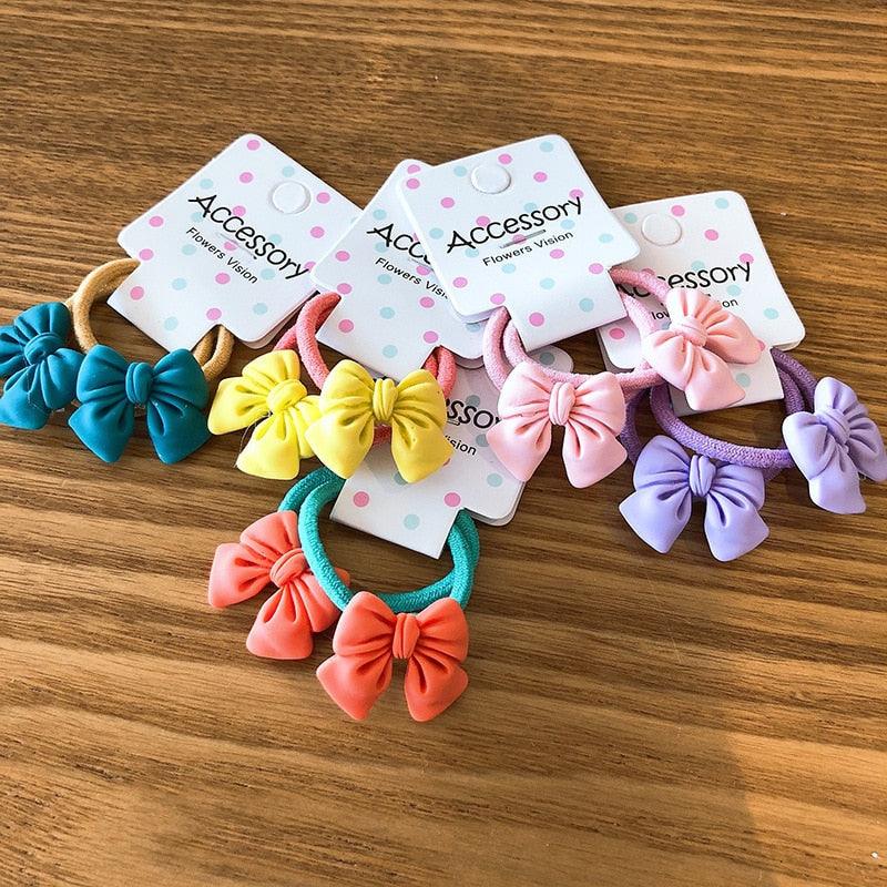 2PCS Nouveaux Bandeaux Élastiques Mignons pour Enfants, Nœuds Papillons de Princesse, Cordes à Cheveux pour Enfants, Accessoires de Dessin Animé pour Filles, Coiffes pour Bébés, Magnifiques Accessoires pour Cheveux pour Femmes