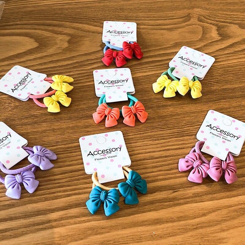 2PCS Nouveaux Bandeaux Élastiques Mignons pour Enfants, Nœuds Papillons de Princesse, Cordes à Cheveux pour Enfants, Accessoires de Dessin Animé pour Filles, Coiffes pour Bébés, Magnifiques Accessoires pour Cheveux pour Femmes
