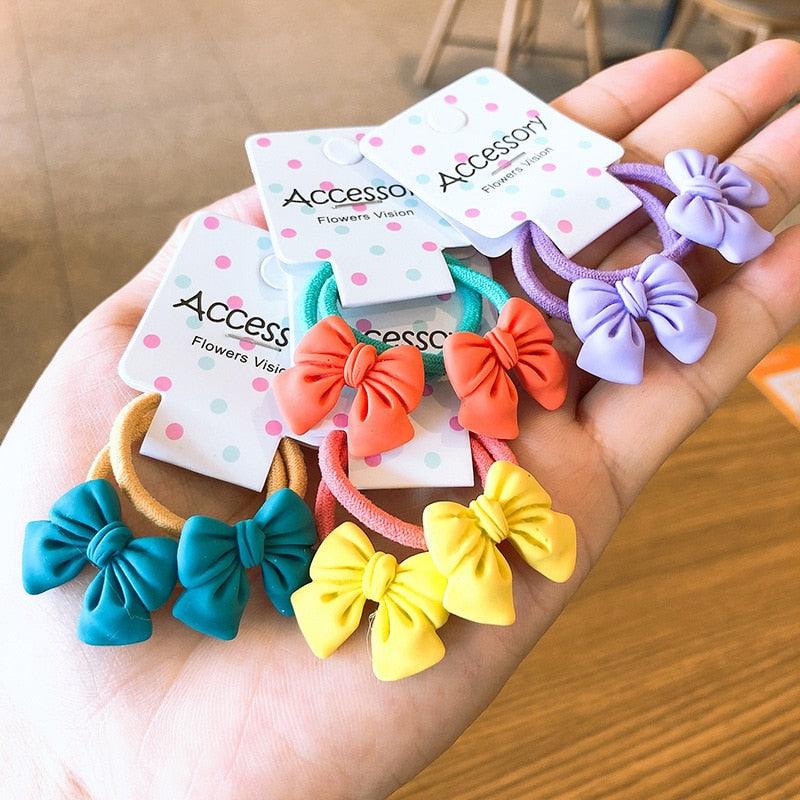 2PCS Nouveaux Bandeaux Élastiques Mignons pour Enfants, Nœuds Papillons de Princesse, Cordes à Cheveux pour Enfants, Accessoires de Dessin Animé pour Filles, Coiffes pour Bébés, Magnifiques Accessoires pour Cheveux pour Femmes