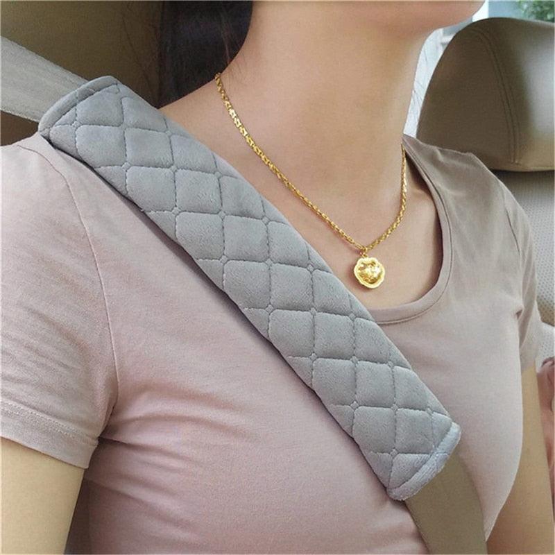 2 protège-ceintures de sécurité moelleux pour l'épaule – Housse de ceinture douce et confortable en velours pour adultes, jeunes, enfants, voiture, camion, SUV, avion, sangles de sac à dos, protège-sangle de ceinture de sécurité pour voiture