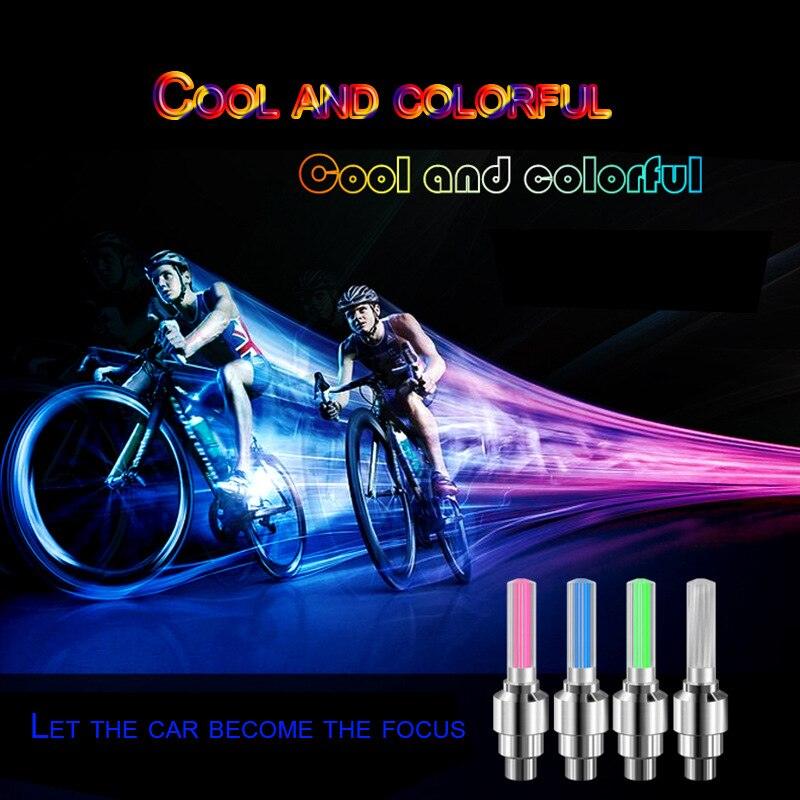 2PCS Bouchons de Valve de Vélo Ultralégers Lumière Vélo de Route LED Bouchons de Valve Pneu Roue Rayons Lumière Pneu Flash Lumières de Roue Bouchons de Valve Néon Vélo Lumières de Pneu LED Colorées Nuit
