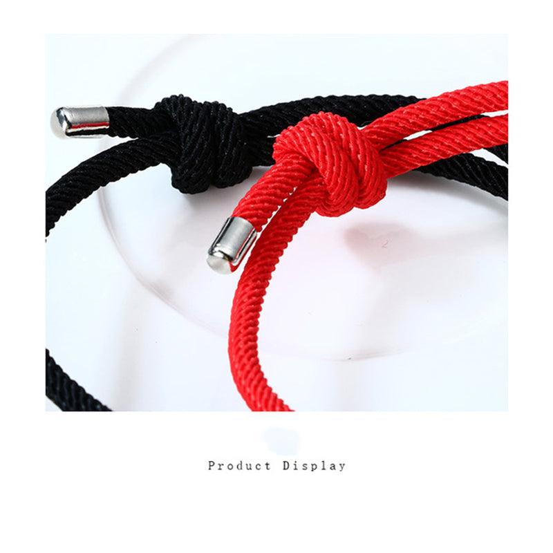 Lot de 2 bracelets magnétiques avec pendentif en forme de cœur pour homme et femme, bracelets assortis « Two Souls One Heart » pour couples, bracelets créatifs aimantés avec pierre de vœux pour amoureux