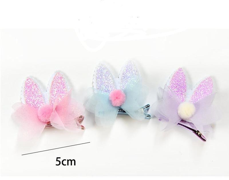 2 pièces/ensemble pinces à cheveux mignonnes pour filles, paillettes arc-en-ciel, fleurs en feutre, épingles à cheveux, oreilles de chat, barrettes en forme de lapin, accessoires pour cheveux pour enfants, pour fêtes d'Halloween, cosplay pour filles