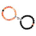 2 Pièces/Ensemble Bracelet Magnétique en Forme de Cœur pour Couples, Bijou Significant en Pierre Naturelle, Bracelet Élastique de Thérapie par Champ Magnétique pour Couples, Bracelets en Pierre Mate pour Femme, Idéal pour Petite Amie