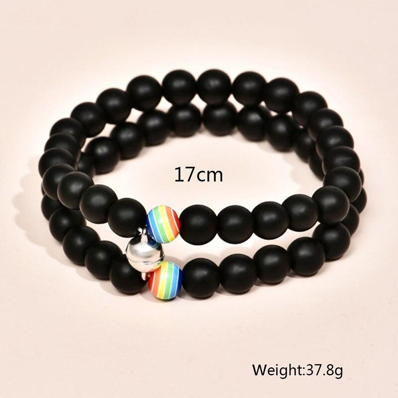 2 Pièces/ensemble Bracelets Magnétiques Couple Blanc Noir Pierre Naturelle Assortie Perles Magnétiques Bracelets Attractifs Amitié Relation Souhaits Cadeau Pour Femmes Hommes Lui Elle Meilleurs Amis