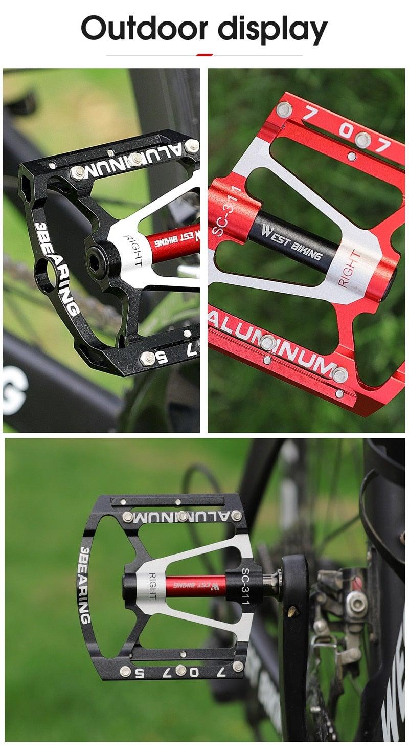 3 roulements Pédales de vélo ultralégères antidérapantes Pédales de route Cyclisme Pédales de vélo à roulement étanche Accessoires Pédales de roulement pour vélo Pédales de vélo légères pour vélos de route