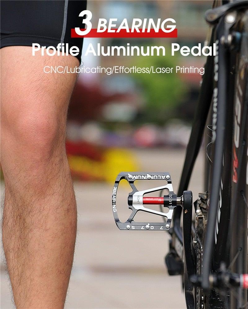 3 roulements Pédales de vélo ultralégères antidérapantes Pédales de route Cyclisme Pédales de vélo à roulement étanche Accessoires Pédales de roulement pour vélo Pédales de vélo légères pour vélos de route