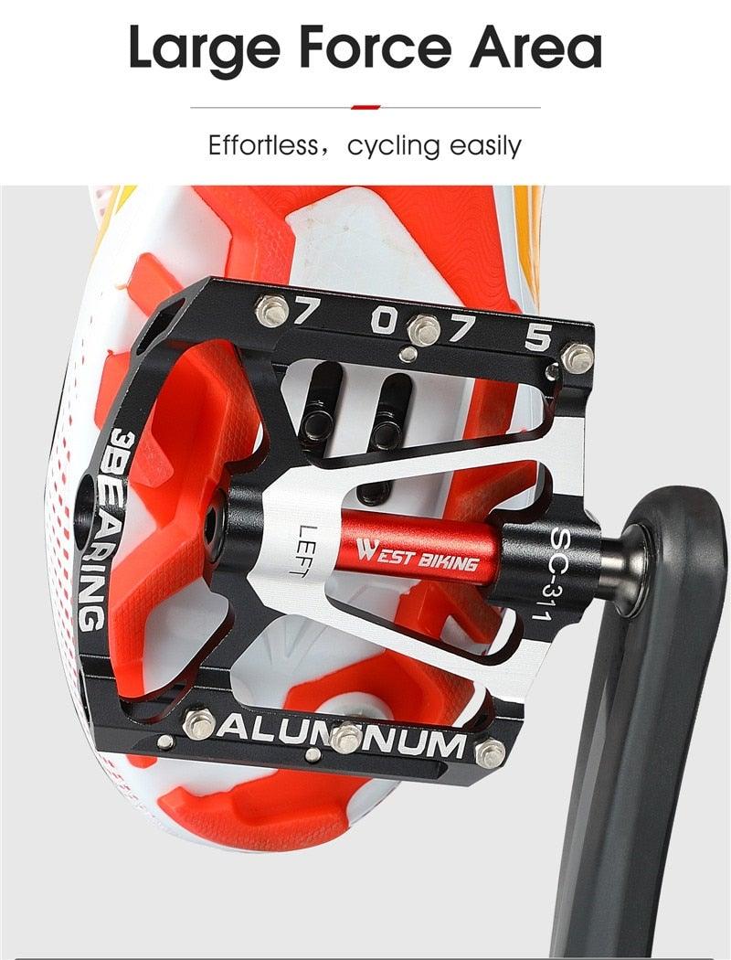 3 roulements Pédales de vélo ultralégères antidérapantes Pédales de route Cyclisme Pédales de vélo à roulement étanche Accessoires Pédales de roulement pour vélo Pédales de vélo légères pour vélos de route