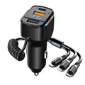 Chargeur de voiture rapide USB PD 65W 3-en-1 à 3 ports