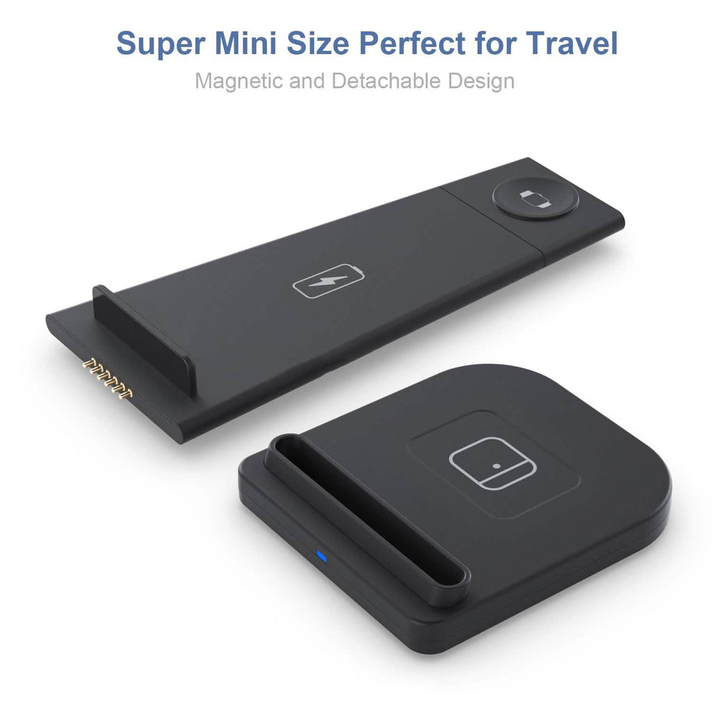 Support de charge rapide sans fil pliable 3-en-1