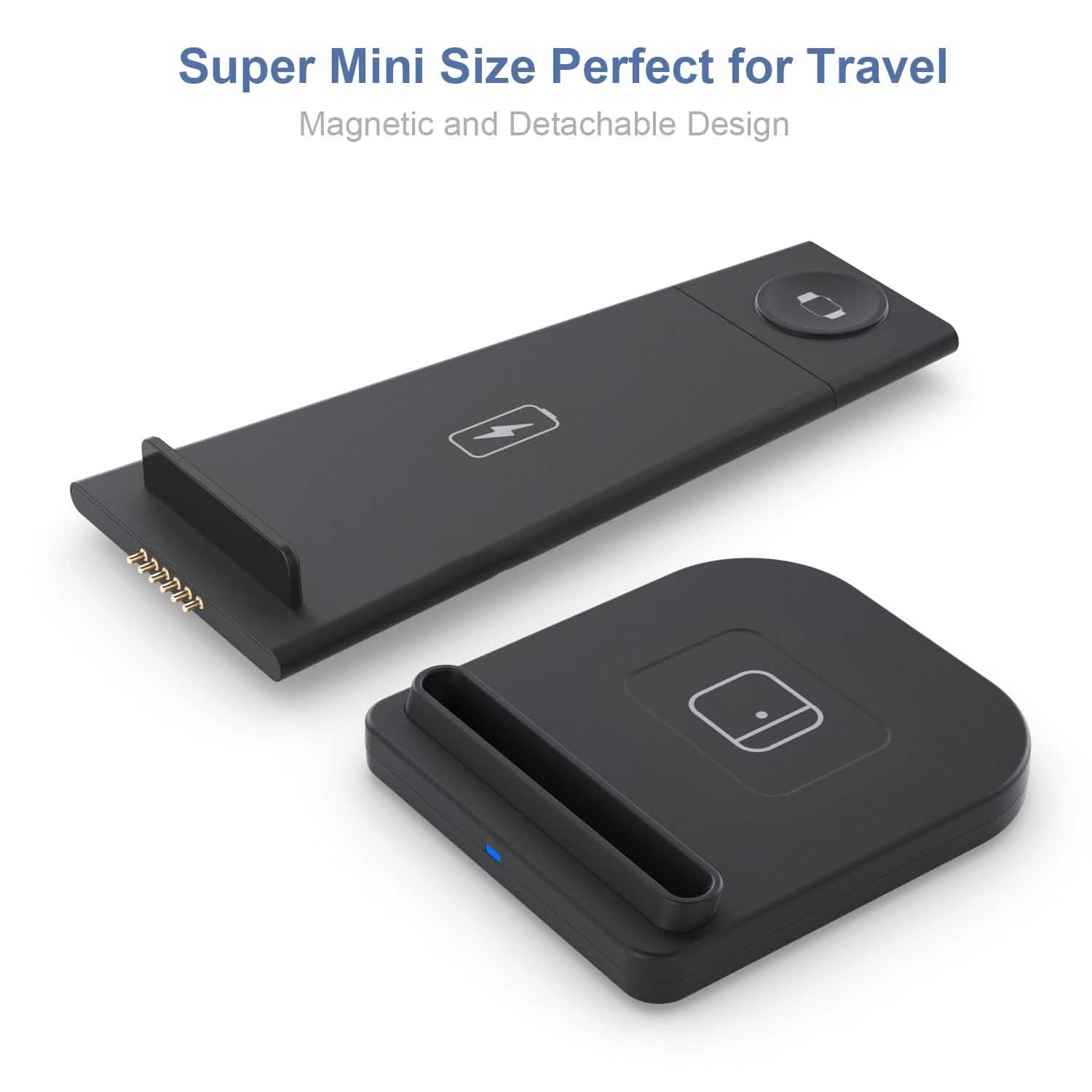 Support de charge rapide sans fil pliable 3-en-1