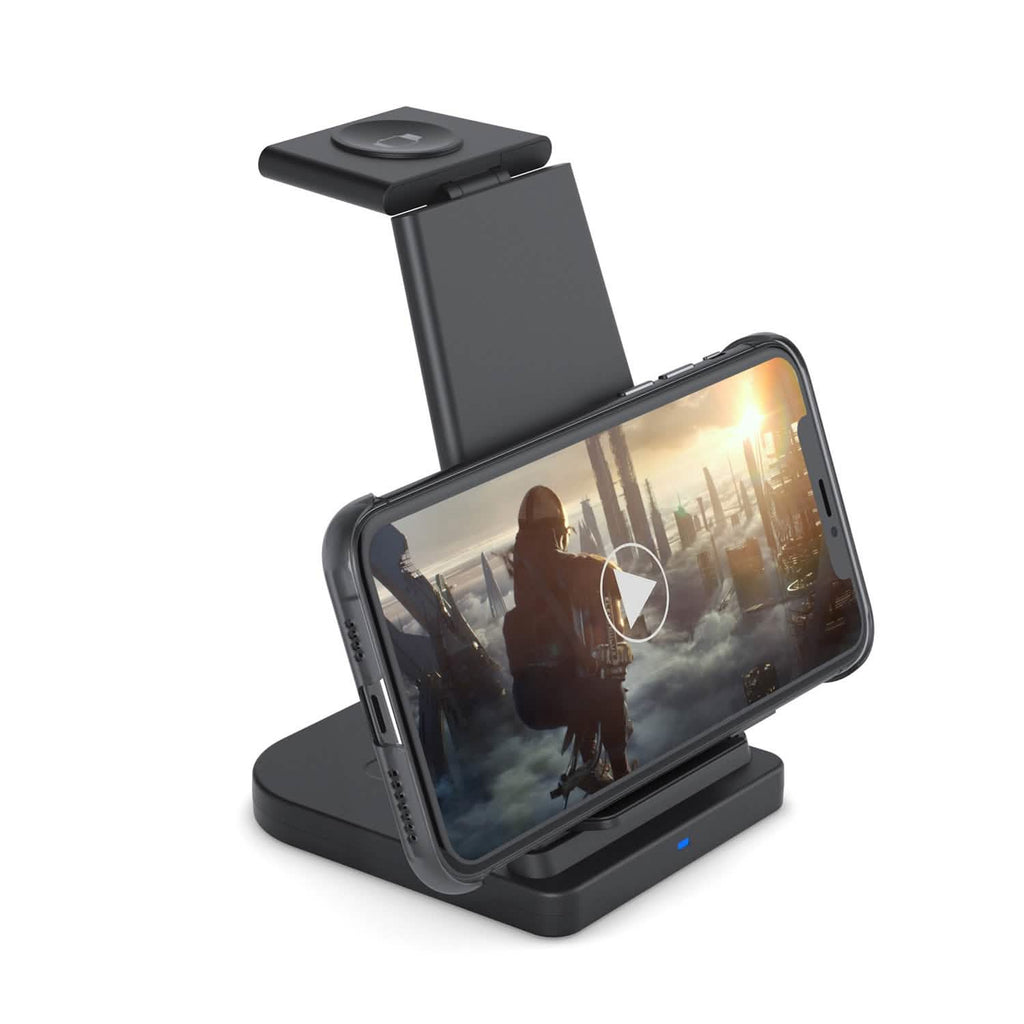 Support de charge rapide sans fil pliable 3-en-1