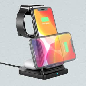 Support de charge rapide sans fil pliable 3-en-1