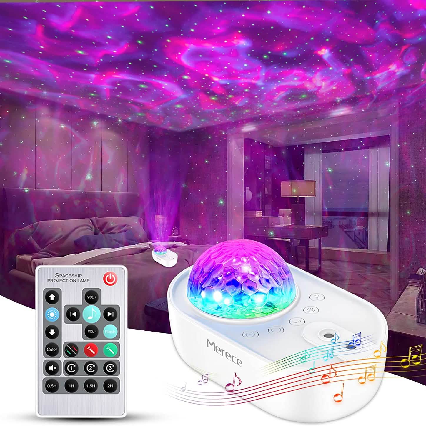 Projecteur Veilleuse Galaxie 3-en-1 avec Télécommande