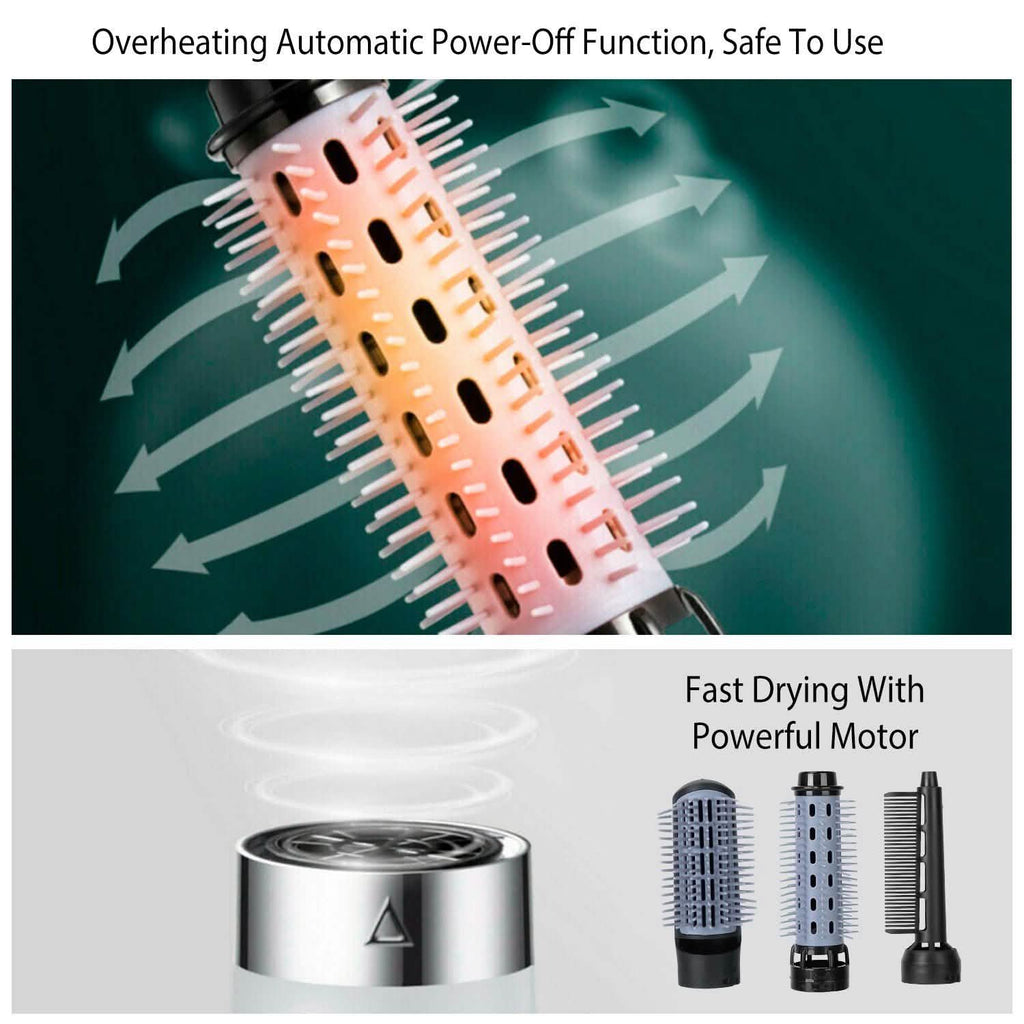Brosse Soufflante 3-en-1 Sèche-Cheveux et Peigne Coiffant en un Seul Geste