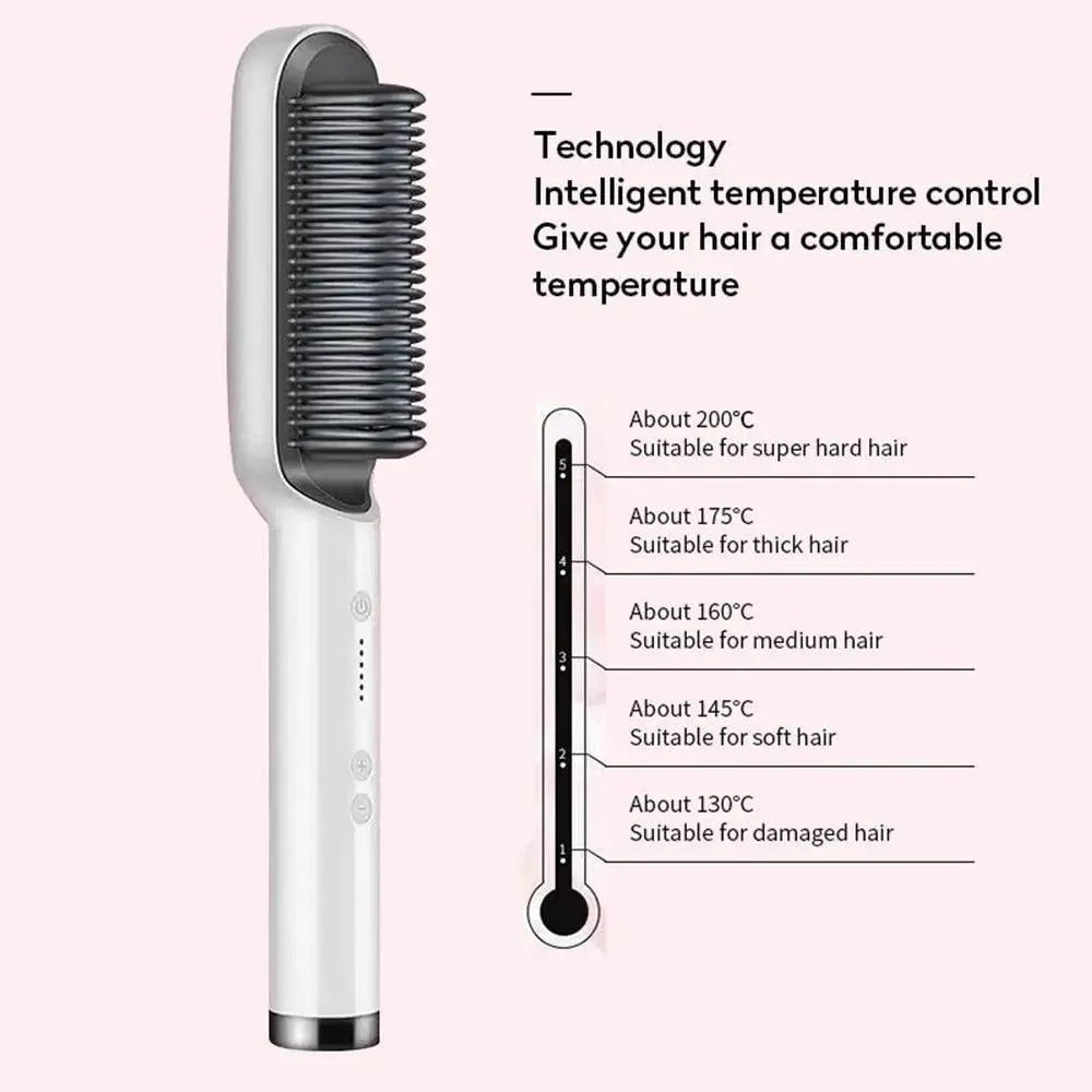 Peigne lissant multifonctionnel 3 en 1, brosse lissante noire et rouge portable, peigne à chauffage rapide pour homme, lisseur de barbe de voyage, cadeau parfait pour les adultes.