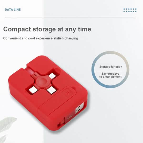 Câble de charge rétractable portable 3-en-1