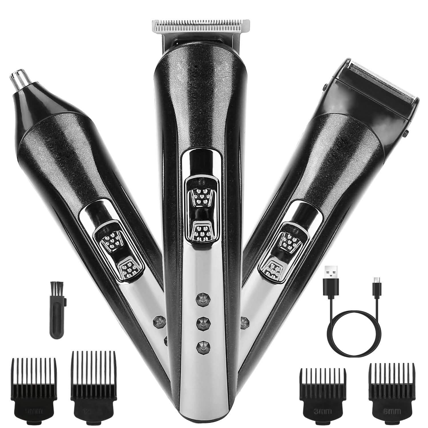 Tondeuse à Cheveux Rechargeable 3-en-1 sans Fil Rasoir