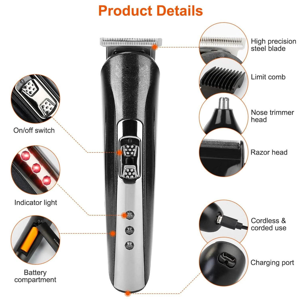 Tondeuse à Cheveux Rechargeable 3-en-1 sans Fil Rasoir
