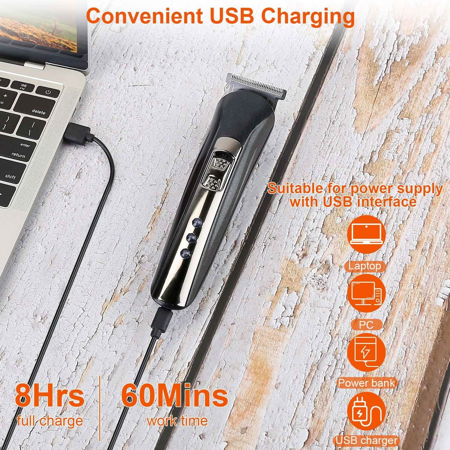 Tondeuse à Cheveux Rechargeable 3-en-1 sans Fil Rasoir