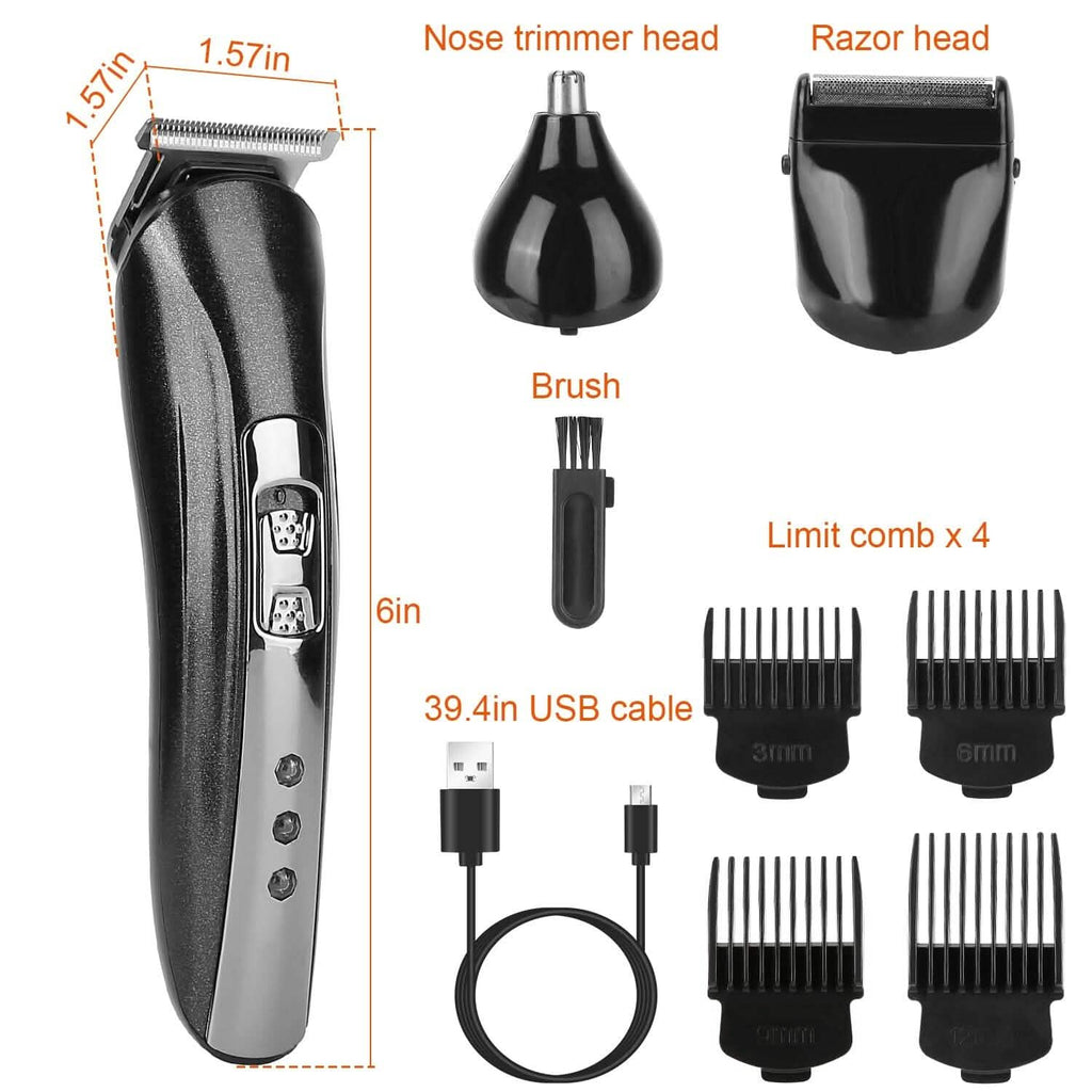 Tondeuse à Cheveux Rechargeable 3-en-1 sans Fil Rasoir