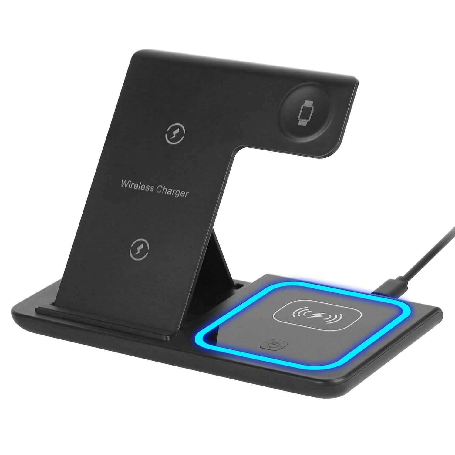 Station de recharge rapide sans fil pliable 3-en-1