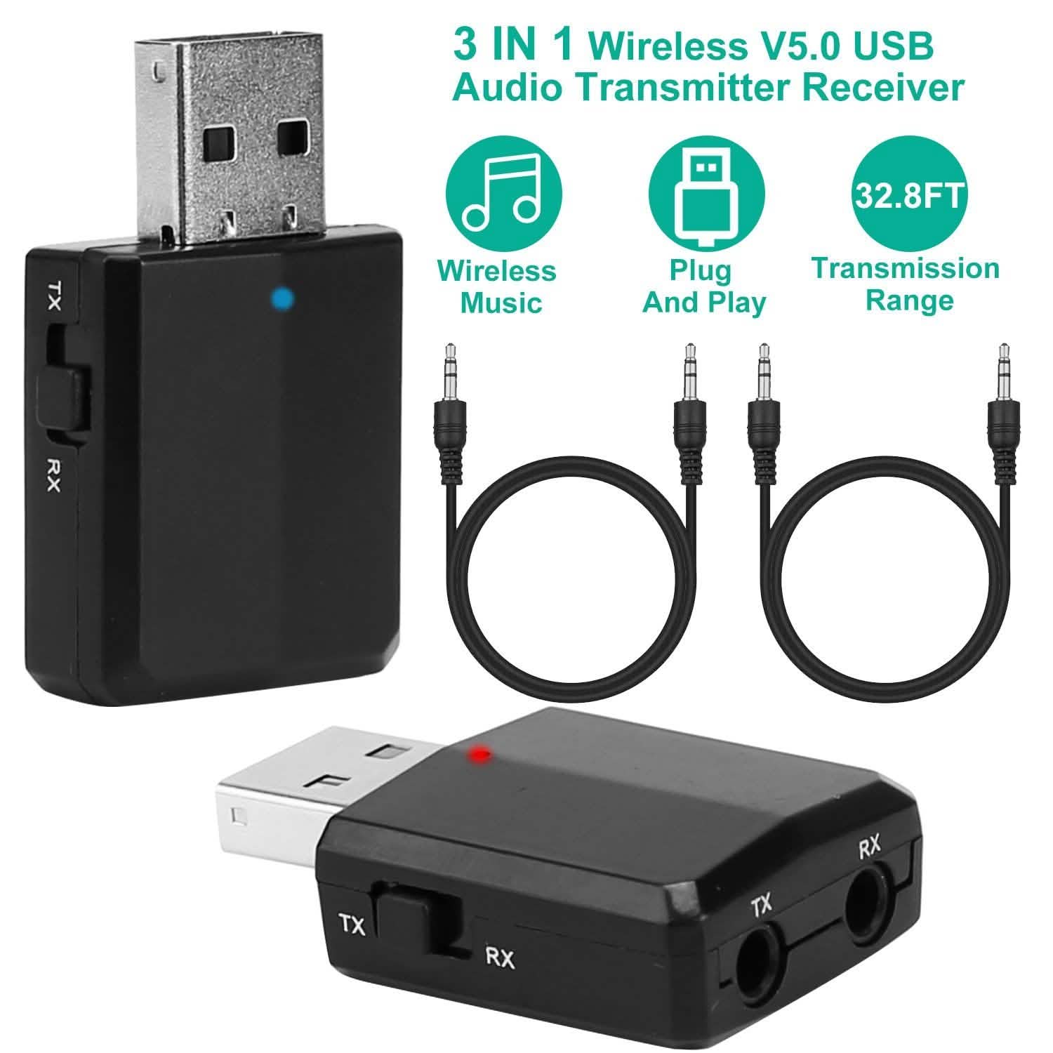 Émetteur-récepteur audio USB sans fil 3-en-1 V5.0