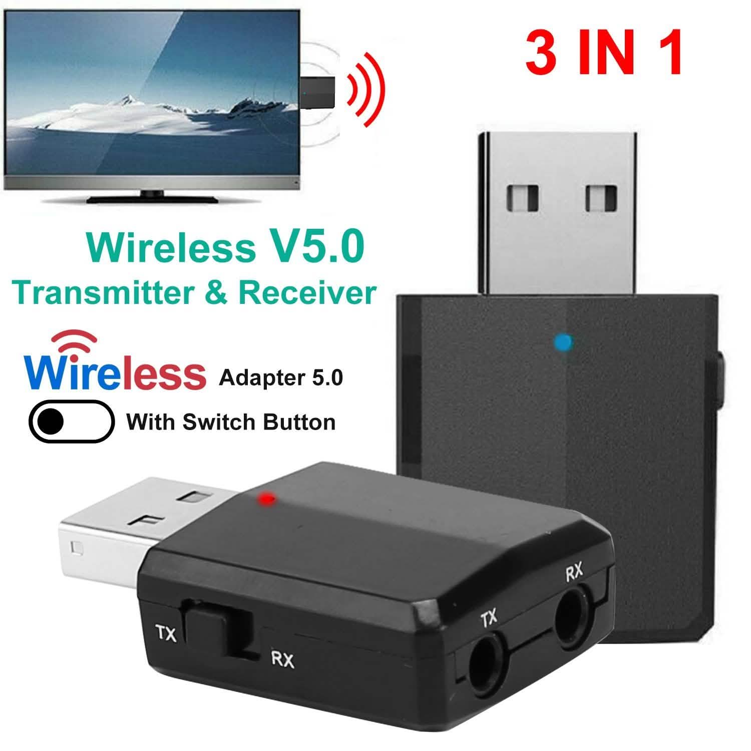Émetteur-récepteur audio USB sans fil 3-en-1 V5.0