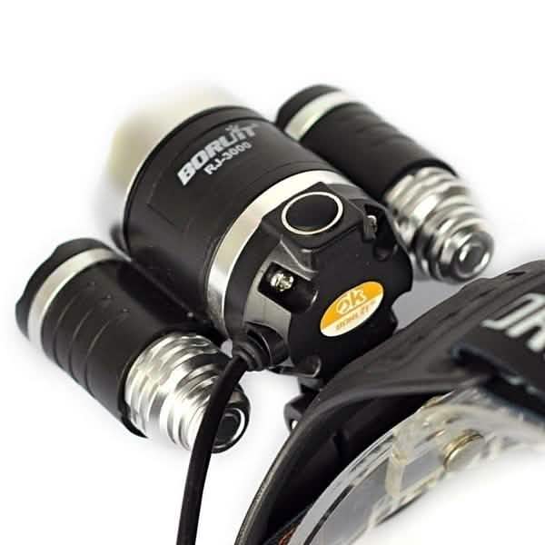 3 LED XM-L T6 Lampe Frontale Étanche Torche Lampe de Poche