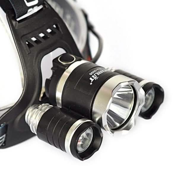 3 LED XM-L T6 Lampe Frontale Étanche Torche Lampe de Poche