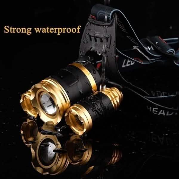 3 LED XM-L T6 Lampe Frontale Étanche Torche Lampe de Poche