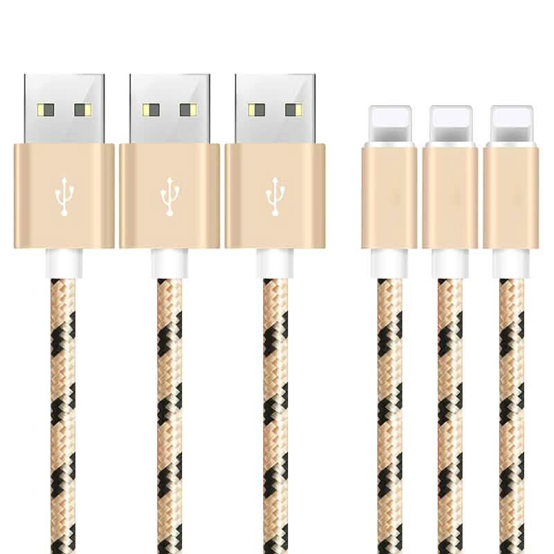 Lot de 3 : Chargeur Lightning Apple de 3 mètres