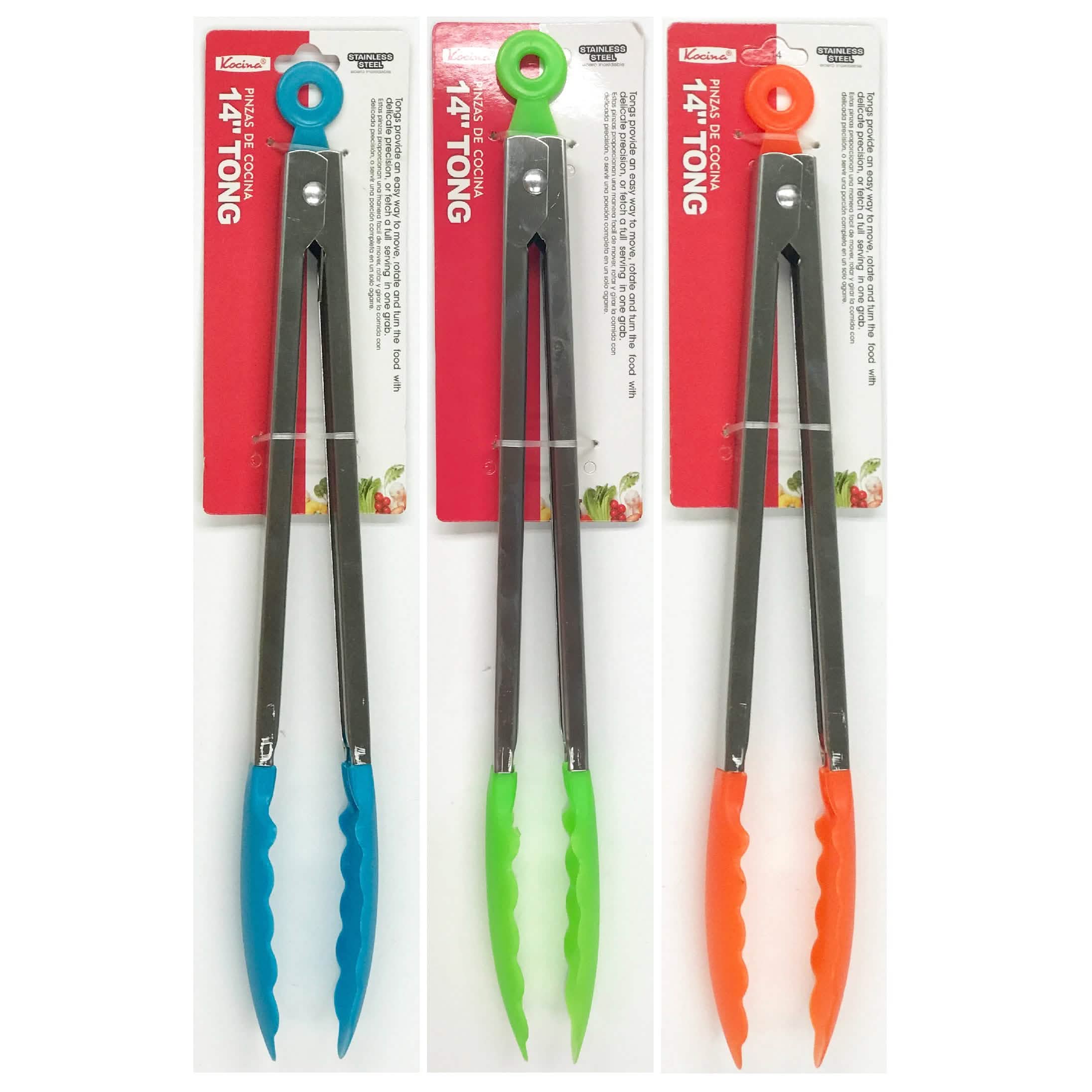 Lot de 3 pinces en acier inoxydable de 35,5 cm