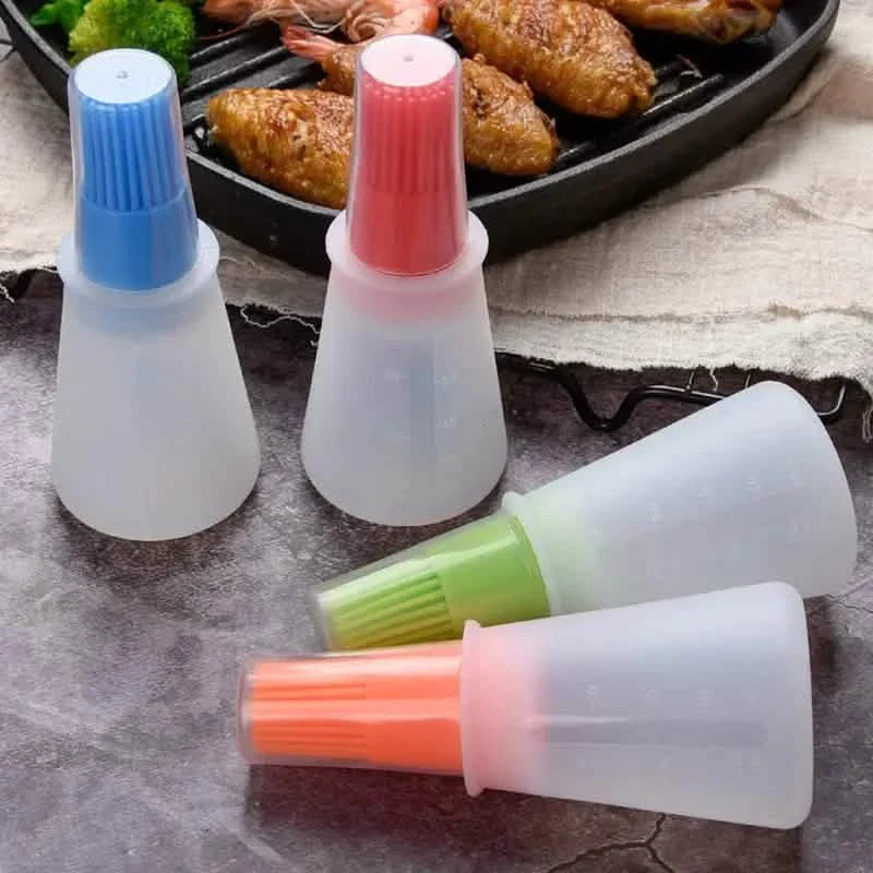 Lot de 3 : Bouteille de Pinceau à Huile en Silicone pour Barbecue de 65 ml avec Fond Plat
