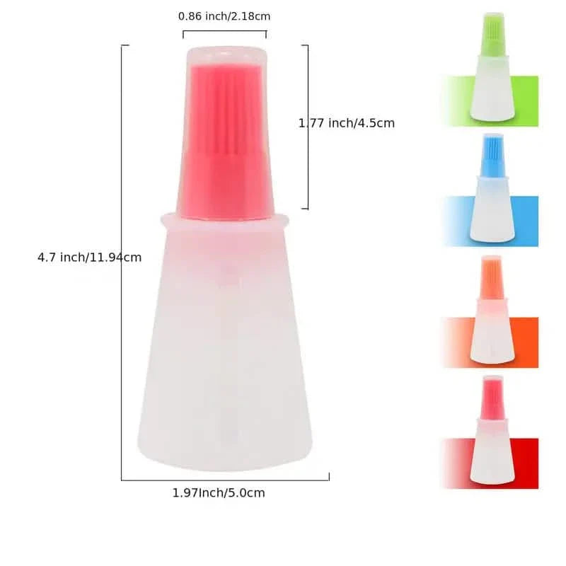 Lot de 3 : Bouteille de Pinceau à Huile en Silicone pour Barbecue de 65 ml avec Fond Plat