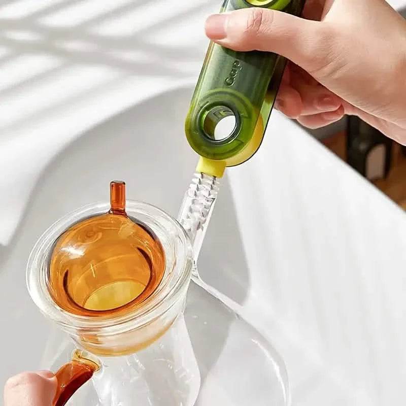 Paquet de 3: Brosse à récurer les bouchons de bouteilles et couvercles 3-en-1