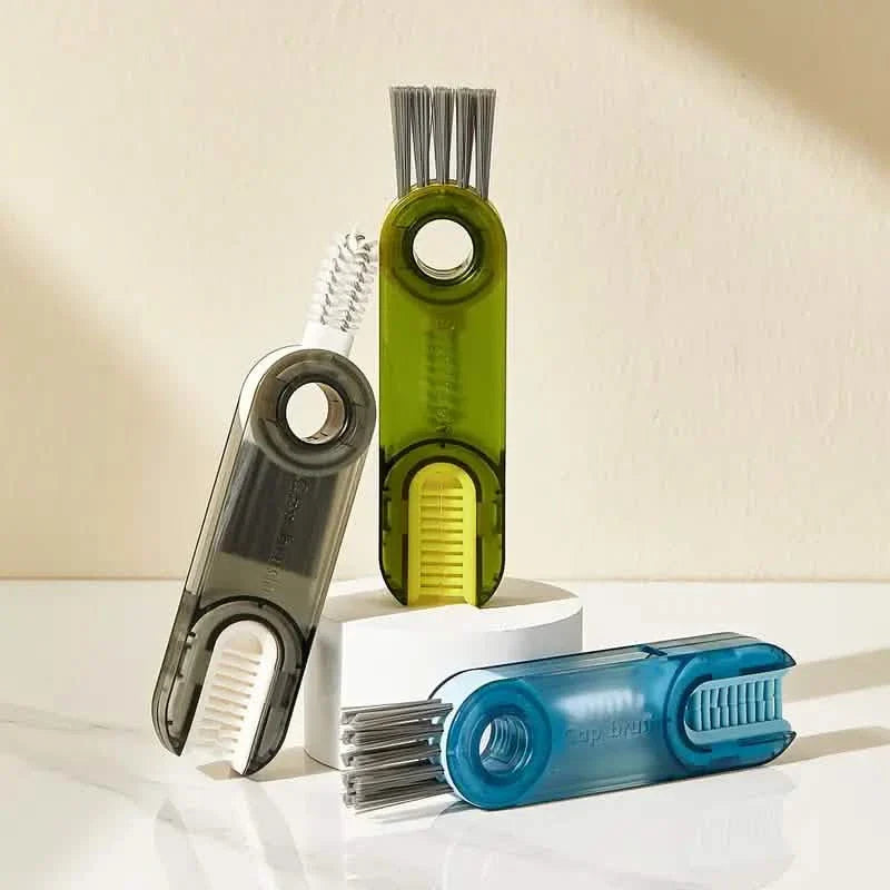 Paquet de 3: Brosse à récurer les bouchons de bouteilles et couvercles 3-en-1