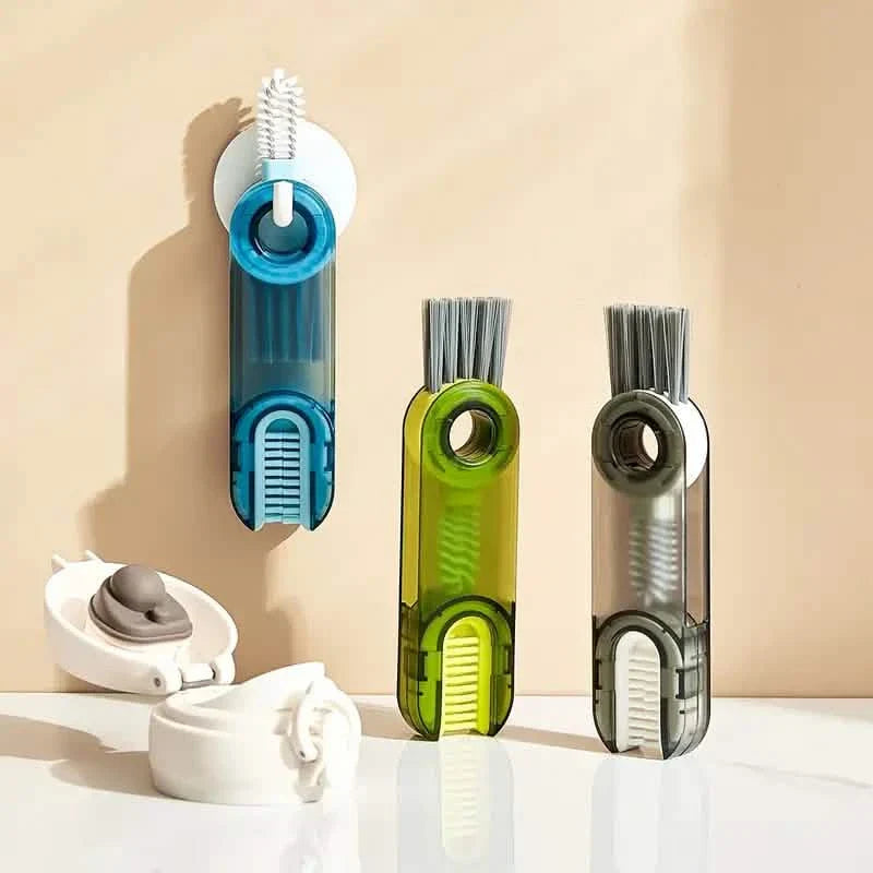 Paquet de 3: Brosse à récurer les bouchons de bouteilles et couvercles 3-en-1