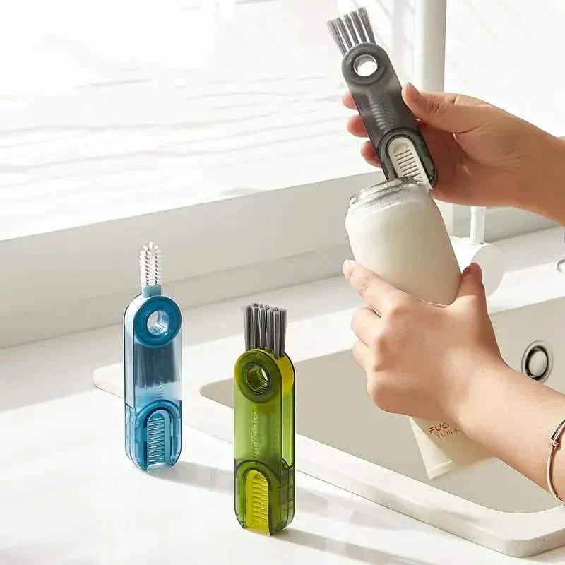 Paquet de 3: Brosse à récurer les bouchons de bouteilles et couvercles 3-en-1