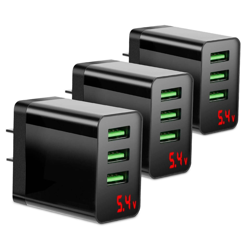 Paquet de 3 : Chargeur mural USB 3 ports