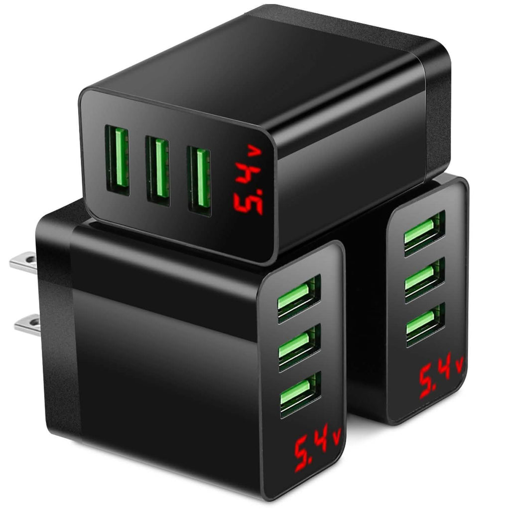 Paquet de 3 : Chargeur mural USB 3 ports
