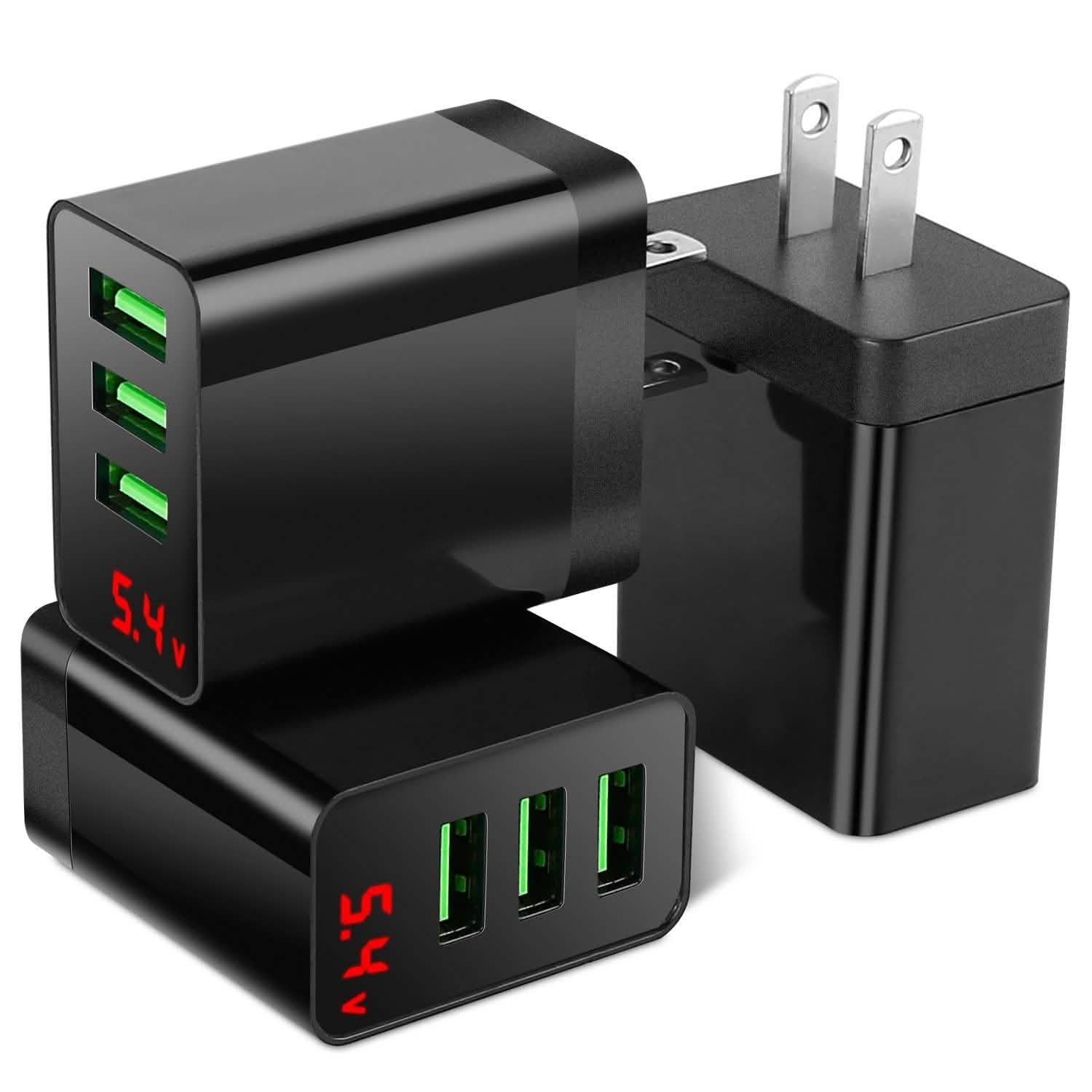 Paquet de 3 : Chargeur mural USB 3 ports
