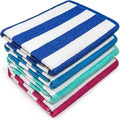 Paquet de 3: Serviettes de plage pour hôtel ou cabine de piscine, ultra-douces, 100% coton, rayées, 76 x 152 cm